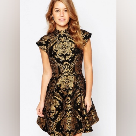 Chi Chi London Brocade Dress - Picture 1 of 7